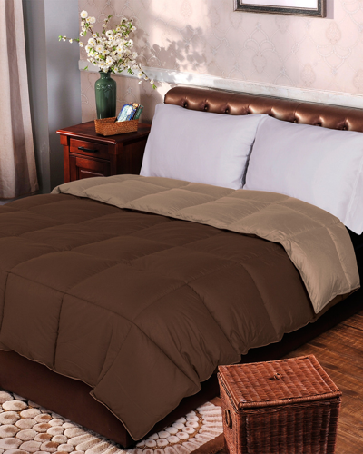 Superior All-season Down Alternative Reversible Comforter In Taupe
