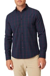 Mizzen + Main City Trim Fit Navy Broadway Plaid Flannel Button-down Shirt In Blue