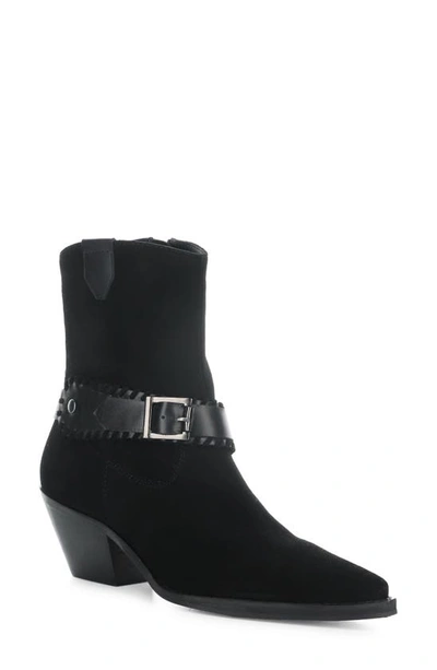 Bos. & Co. Tartan Bootie In Black Suede