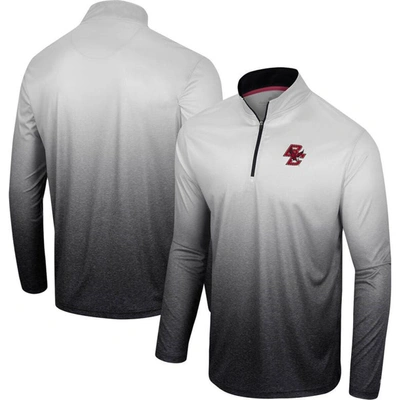 Colosseum Men's  White, Black Boston College Eagles Laws Of Physics Quarter-zip Windshirt In White,black