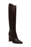 Steve Madden Bixby Pointed Toe Knee High Boot In Dark Brown Leather
