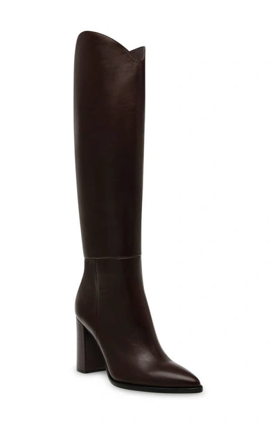 Steve Madden Women's Bixby Pointed Toe High Heel Boots In Dark Brown