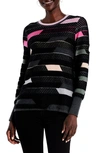 NIC + ZOE SHADED STRIPES COTTON BLEND SWEATER
