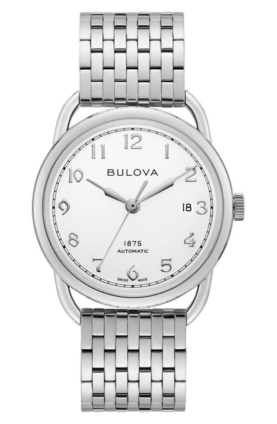 Bulova Watch, 39mm In White/silver