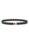 Saint Laurent Ceinture Leather Belt In Nero/ Nero