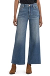 Kut From The Kloth Meg Fab Ab High Waist Raw Hem Ankle Wide Leg Jeans In Milestone