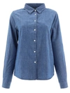 Aspesi Regular Fit Denim Shirt With Classic Collar In Blue