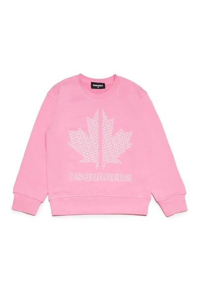 Dsquared2 Kids' Logo-print Cotton Sweatshirt In Pink