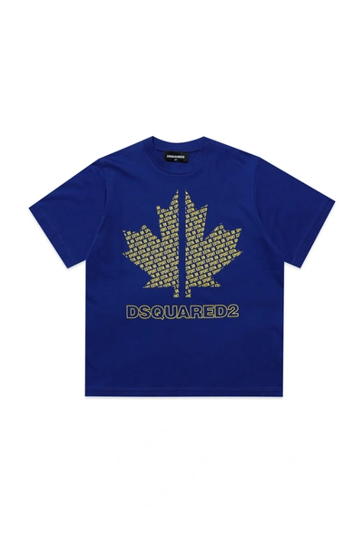 Dsquared2 Kids' Logo-print Cotton T-shirt In Blue