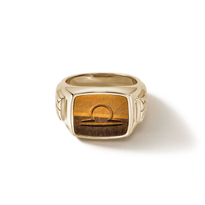 John Hardy Carved Signet Ring In Gold