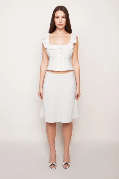 Danielle Guizio Ny Paloma Skirt In Cotton Eyelet In White