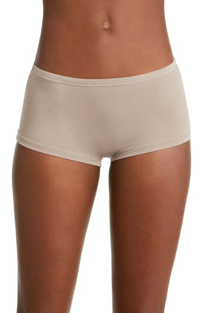 Hanro Touch Feeling Boyshorts In Taupe Gray