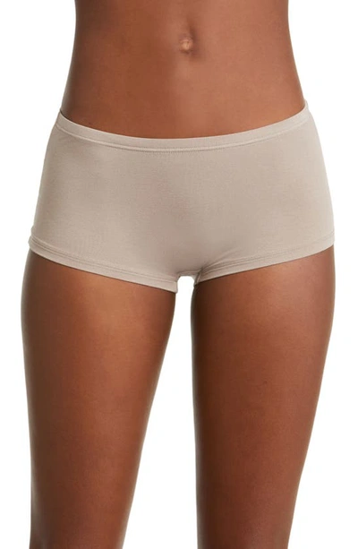 Hanro Touch Feeling Boyshorts In Taupe Grey