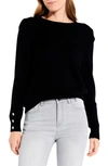 Nic + Zoe Playful Cuff Sweater In Black Onyx