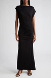 ISABEL MARANT ÉTOILE NAERYS RUCHED JERSEY MAXI DRESS