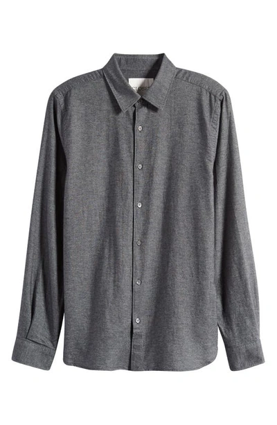 Closed Long-sleeve Cotton Shirt In Dark Grey Melange
