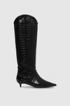 ANINE BING ANINE BING TALL RAE BOOTS IN BLACK EMBOSSED