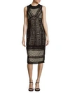 ALICE AND OLIVIA Nat Embroidered Knee-Length Dress,0400095444655