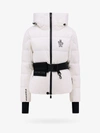 Moncler Bouquetin Belted Quilted Down Ski Jacket In White