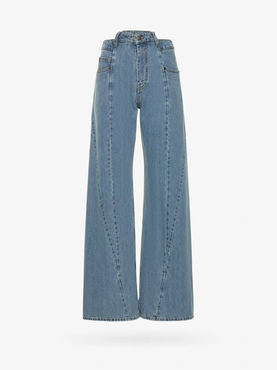 Maison Margiela Women Sky Blue Cut-out Detail Denim Jeans, 28 Luxury Jeans For Women Darveys