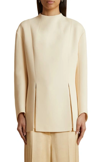 Khaite The Mahni Slit-detail Blouse In Bone