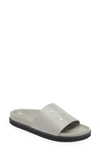 Off-white Pool Time Leather Slide In Grey Grey