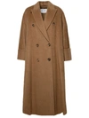 Max Mara Double-breasted Long Coat In Beige