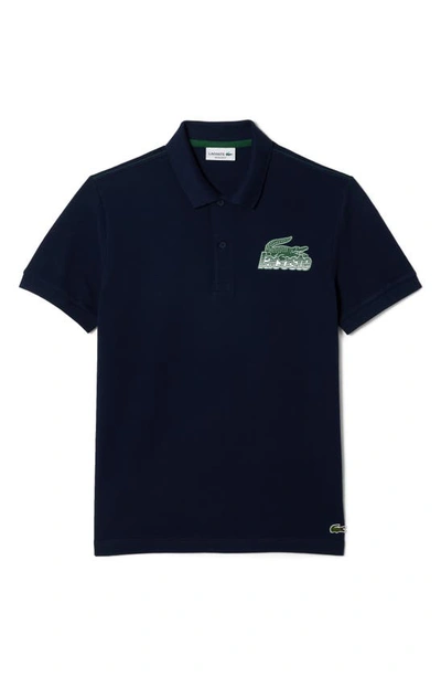 Lacoste Organic Cotton Polo Neck Sweater - Xl - 6 In Blue