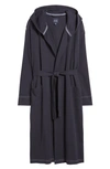 MAJESTIC MICROGRID HOODED COTTON BLEND ROBE
