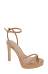 Bcbgeneration Bcbg Kendi Ankle Strap Platform Sandal In Tan Patent