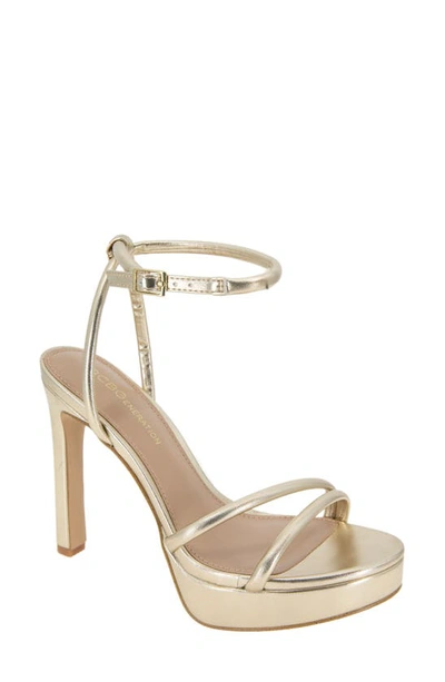 Bcbgeneration Women's Kendi Ankle Strap Platform Sandals In Platino