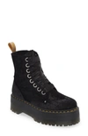 Dr. Martens' Vegan Jadon Boot Max Crushed Velvet Platforms In Black Crushed Velvet