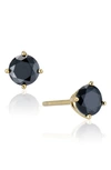 HOUSE OF FROSTED 14K GOLD PLATED BLACK SPINEL STUD EARRINGS