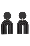 Eye Candy Los Angeles Double Loop Earrings In Black