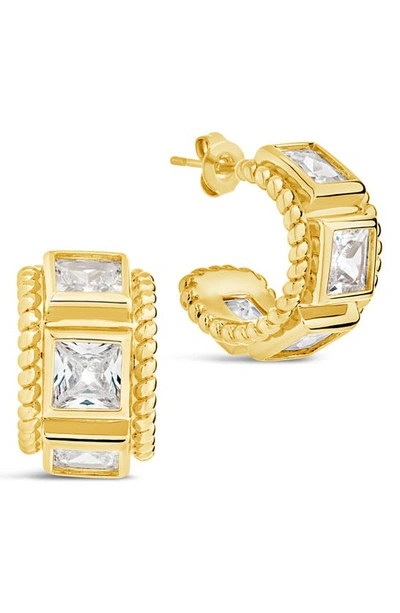 STERLING FOREVER STERLING FOREVER CASSIA CUBIC ZIRCONIA HUGGIE HOOP EARRINGS