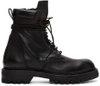 RICK OWENS BLACK LOW ARMY BOOTS