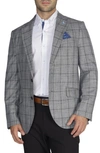 Tailorbyrd Tailored Fit Grey Windowpane Sport Coat In Grey