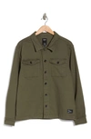 Union Lounge Twill Knit Shirt Jacket In Military