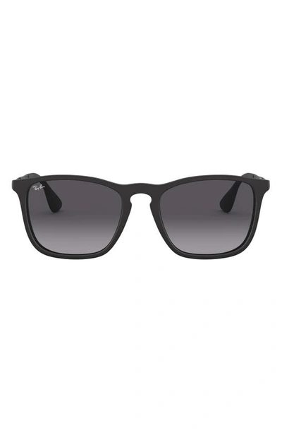 Ray Ban 54mm Square Sunglasses In Rubber Black