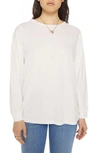 Mother The Long Sleeve Rowdy Cotton T-shirt In Bright White