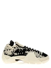 LANVIN COTTON FLASH-KNIT SNEAKERS WHITE/BLACK