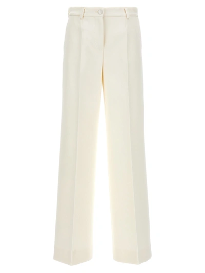 Dolce & Gabbana Flared Double Crepe Trousers In White