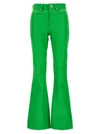 JW ANDERSON LEATHER BOOTCUT PANTS GREEN