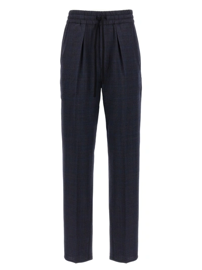 Isabel Marant Étoile Priska Checked Stretch-wool Trousers In Navy