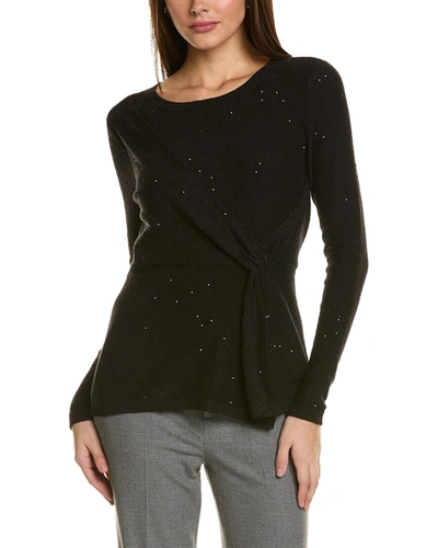 Donna Karan Sequin Sweater In Black