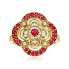 ROSS-SIMONS RUBY AND . DIAMOND RING IN 18KT GOLD OVER STERLING