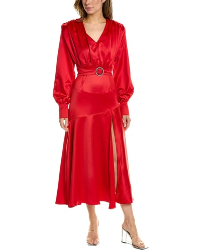 Beulah Midi Dress In Red