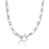 Ross-simons Italian Sterling Silver Paper Clip Link Toggle Necklace In Silver