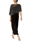 MSK PETITES WOMENS BEADED LONG EVENING DRESS