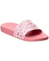 Moncler Round Toeline Open Toe Flat Sole Slides In Pink